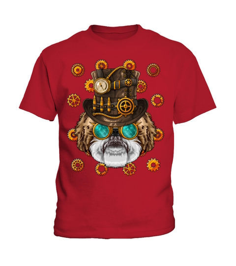 Steampunk Shih Tzu Medieval Victorian Steam Powere Kids T-Shirt