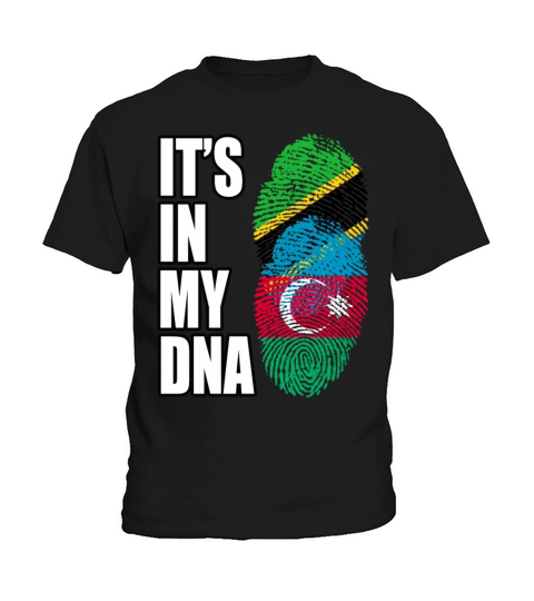 Tanzanian And Azerbaijani Vintage Heritage DNA Fla Kids T-Shirt