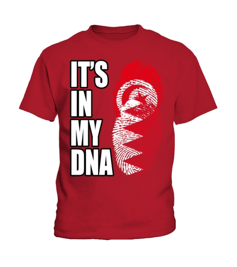 Tunisian And Bahraini Mix Heritage DNA Flag Kids T-Shirt