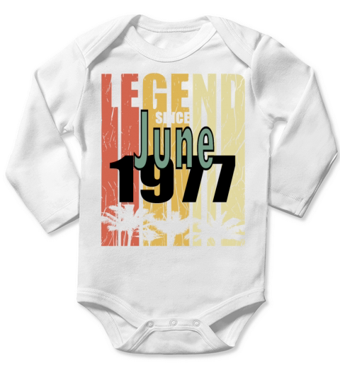 1977 vintage born in June gift Long Sleeve Baby One-Piece