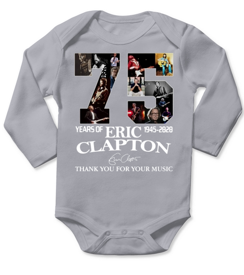 75 Years Of Eric Clapton Signature Thank You For Your Music shirt Long Sleeve Baby One-Piece