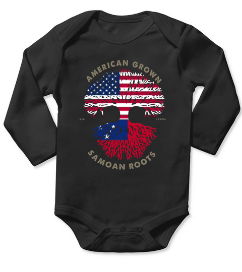 American Grown Samoan Roots Samoa shirt Long Sleeve Baby One-Piece