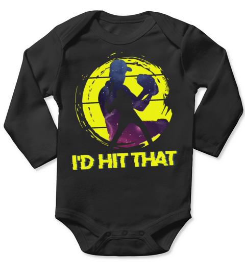 Baseball Fan Vintage Retro Id Hit Long Sleeve Baby One-Piece