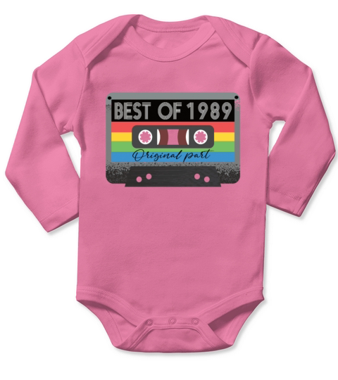 Best Of 1989 Vintage Cassette Retro Birthday Long Sleeve Baby One-Piece