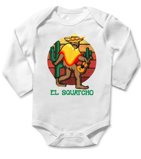 Bigfoot El Squatcho Vintage shirt - Baby Onesie Long Sleeve Baby One-Piece