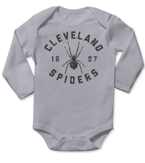 Cleveland Spiders Vintage Tee Black Print Long Sleeve Baby One-Piece