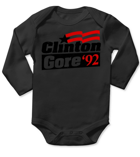Clinton Gore 92 Vintage Bill Clinton President Long Sleeve Baby One-Piece