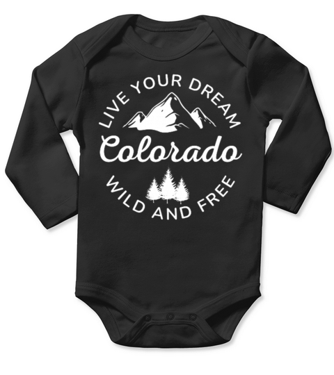 Colorado Mountains Vintage Long Sleeve Baby One-Piece