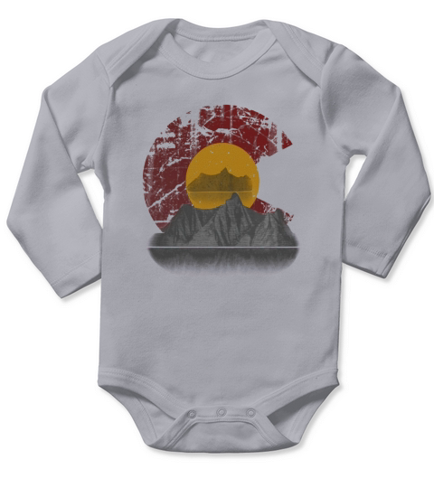 Colorado state flag mountain Long Sleeve Baby One-Piece