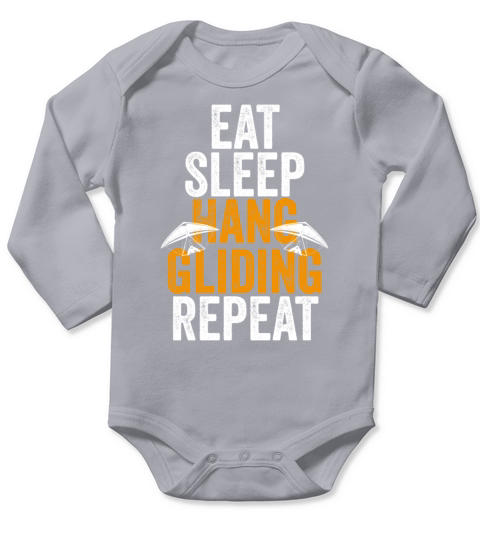 Eat Sleep Hang Gliding Repeat Air Sports Quote Long Sleeve Baby One-Piece