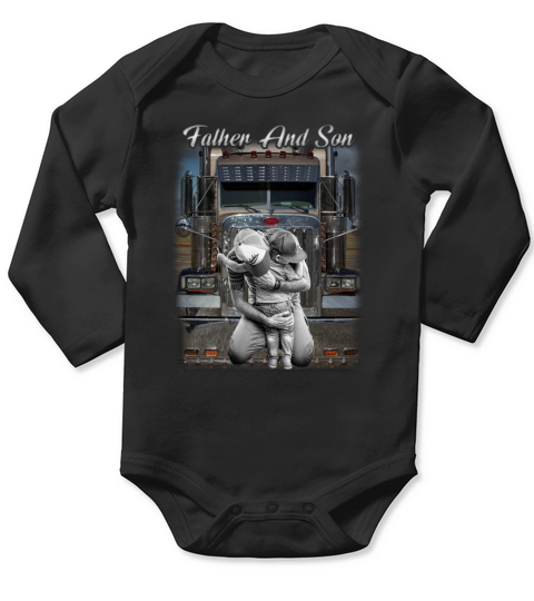 Father And Son Trucker shirt Long Sleeve Baby One-Piece