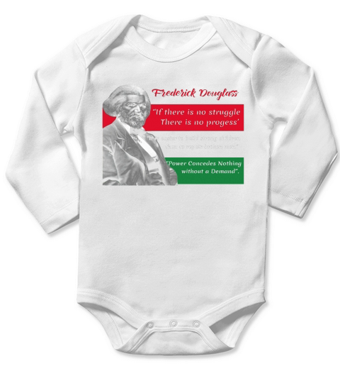 Frederick Douglass Quotes Pan African Flag Black History Long Sleeve Baby One-Piece