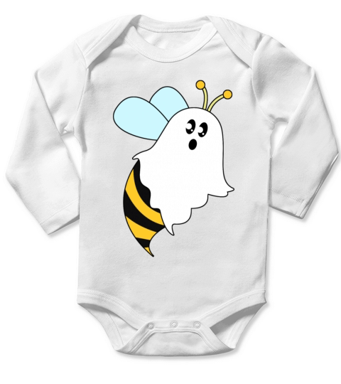 Funny Ghost Bee Long Sleeve Baby One-Piece