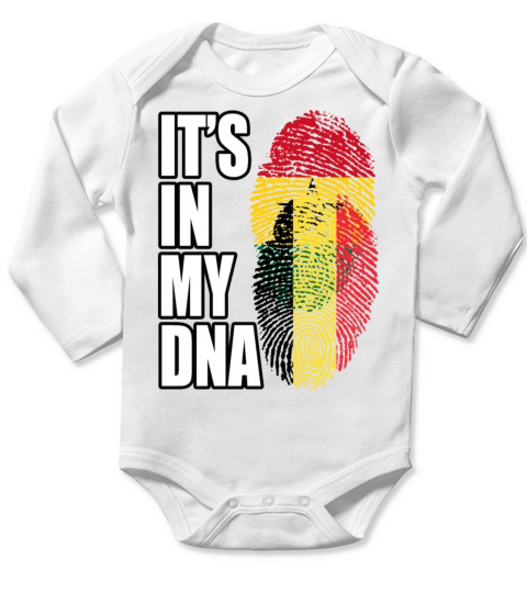 Ghanaian And Belgian Mix Heritage DNA Flag Long Sleeve Baby One-Piece