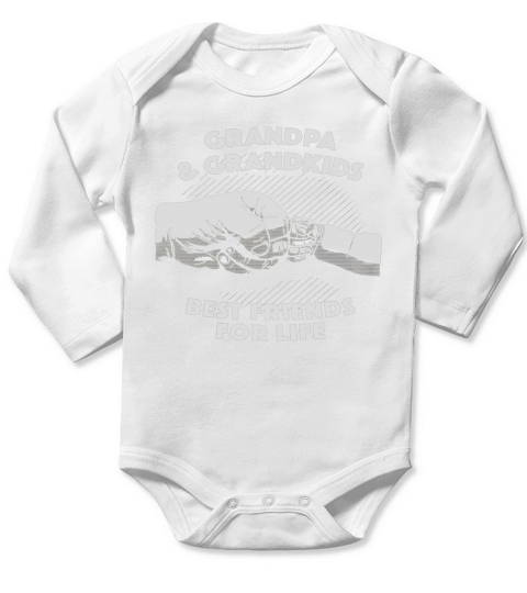 Grandpa and Grandkids Best Friends Life Fist Bump T-shirt Long Sleeve Baby One-Piece