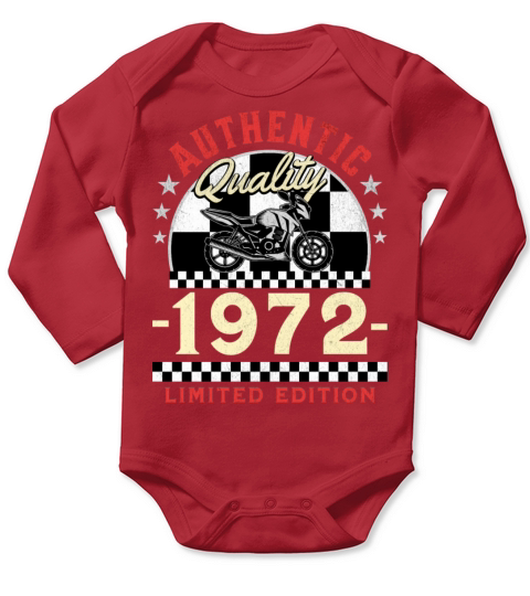 Happy 50th Birthday Biker 50 Years Old Vintage Long Sleeve Baby One-Piece