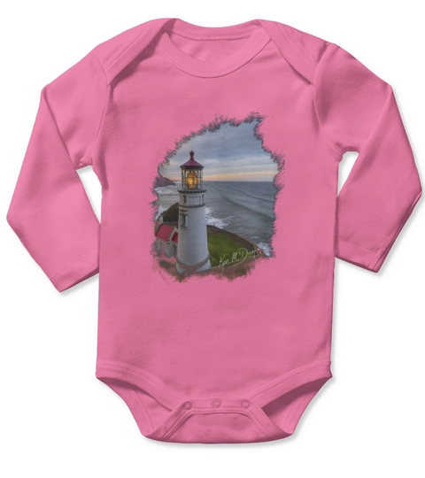 Heceta Head Lighthouse Long Sleeve Baby One-Piece