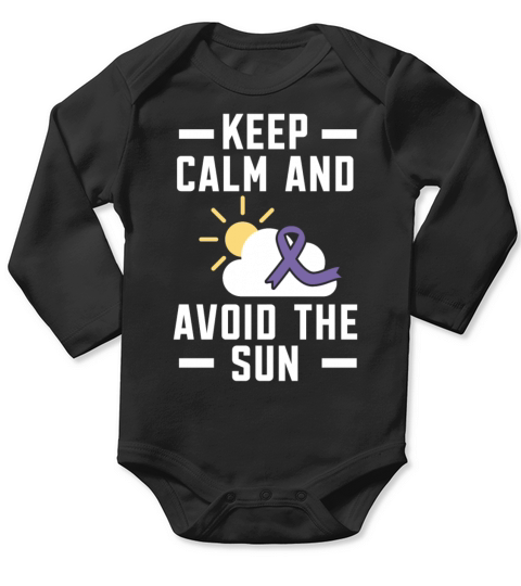 Keep Calm And Avoid The Sun Lupus Awareness SLE Long Sleeve Baby One-Piece