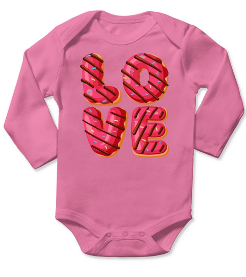 Love Themed Donut - Funny Doughnut Donut Lover Long Sleeve Baby One-Piece