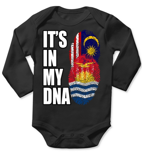 Malaysian And Kiribati Mix Heritage DNA Flag Long Sleeve Baby One-Piece