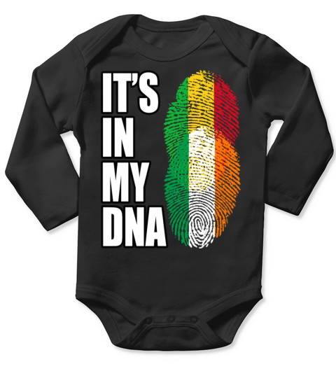 Malian And Irish Mix Heritage DNA Flag Long Sleeve Baby One-Piece