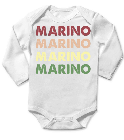 Marino Shirt - Funny Personalized Name Marino Long Sleeve Baby One-Piece