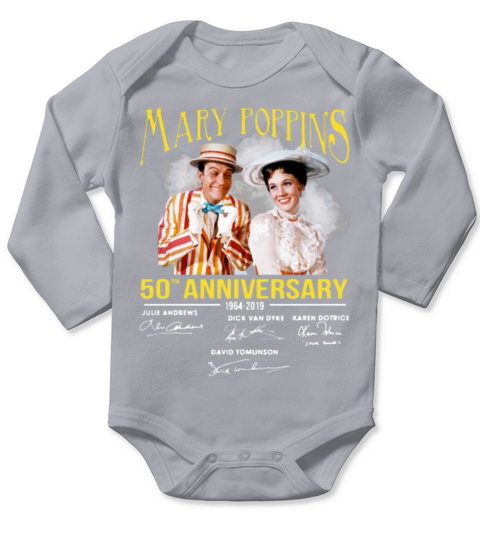 Mary Poppins 50th anniversary 1964-2019 signatures shirt Long Sleeve Baby One-Piece