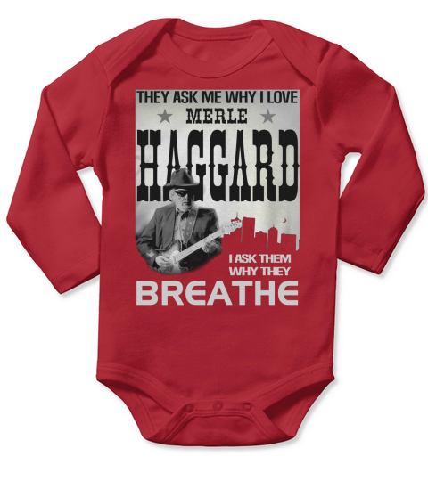 Merle Haggard (1) Long Sleeve Baby One-Piece
