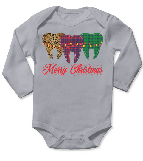 Merry Christmas Funny Dentist Dental Assistant Long Sleeve Baby One-Piece