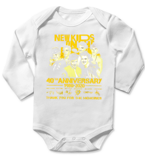New Kids on the Block 40th anniversary 1980-2020 signatures shirt Long Sleeve Baby One-Piece