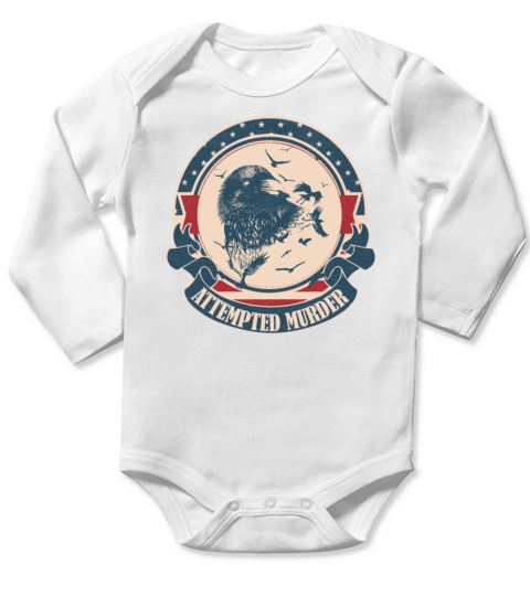 Raven Crow Retro Moon Attempted Murder Wiccan Paga Long Sleeve Baby One-Piece