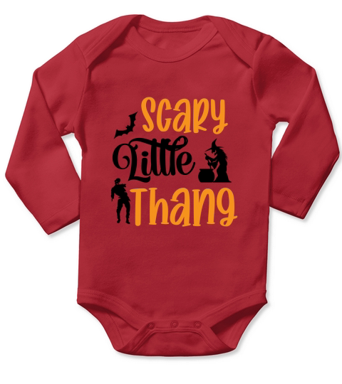Scary Little Thang Halloween Shirt Long Sleeve Baby One-Piece