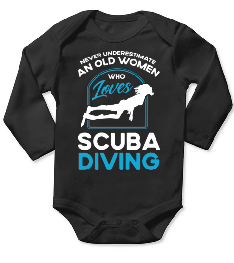 Scuba Diving Gift Underwater Lover Scuba Diver Long Sleeve Baby One-Piece