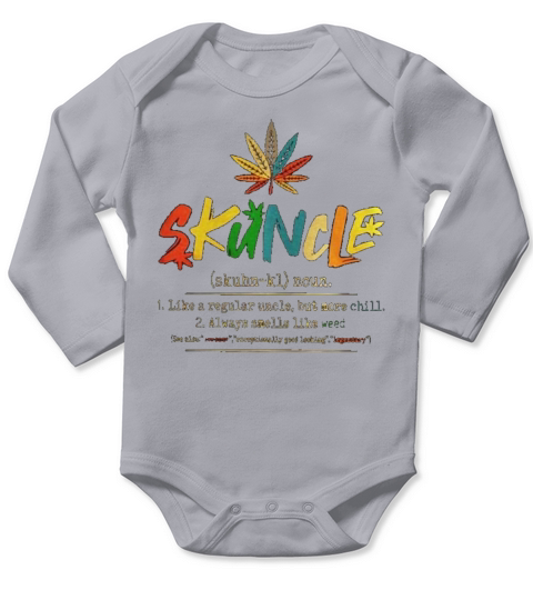 Skuncle Like A Regular Uncle But More Chill Colorful Long Sleeve Baby One-Piece