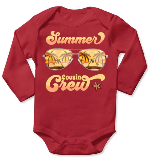 Summer Cousin Crew 2022 summer vacation Beach Long Sleeve Baby One-Piece