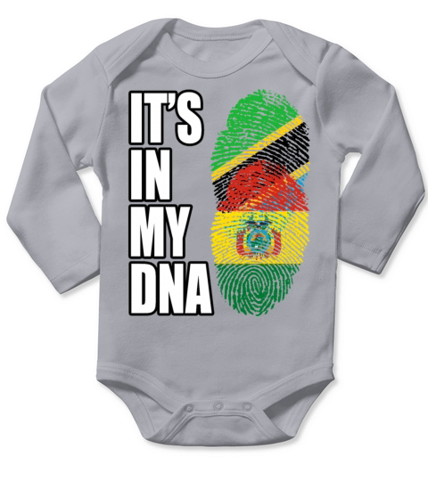 Tanzanian And Bolivian Vintage Heritage DNA Flag Long Sleeve Baby One-Piece