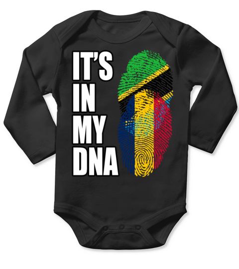Tanzanian And Chadian Vintage Heritage DNA Flag Long Sleeve Baby One-Piece