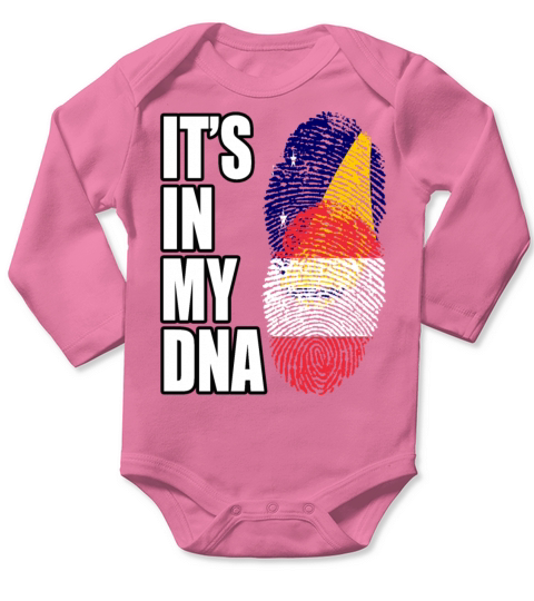 Tokelauan And Austrian Mix Heritage DNA Flag Long Sleeve Baby One-Piece