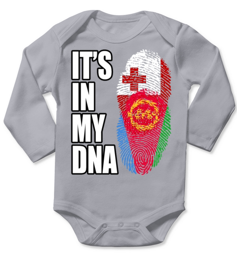 Tongan And Eritrean Mix Heritage DNA Flag Long Sleeve Baby One-Piece