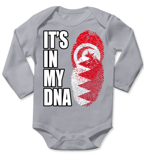 Tunisian And Bahraini Mix Heritage DNA Flag Long Sleeve Baby One-Piece