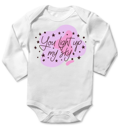 Valentine S Day Light Up Quote Badge Long Sleeve Baby One-Piece