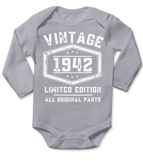 Vintage 1942 80th Birthday 80 Years Long Sleeve Baby One-Piece
