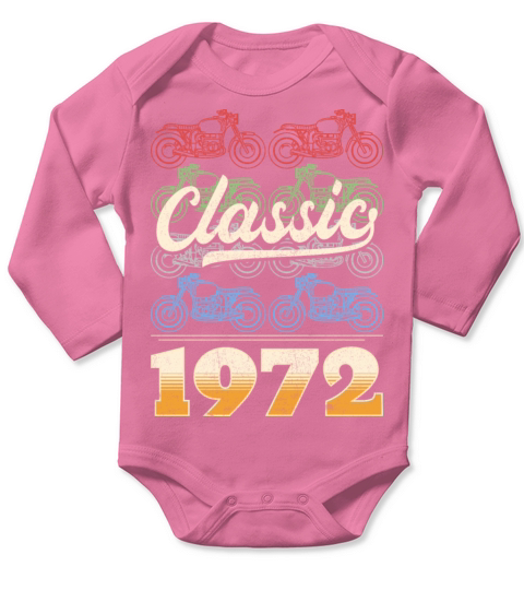 Vintage 1972 Original Parts Motorcycle Rider Long Sleeve Baby One-Piece
