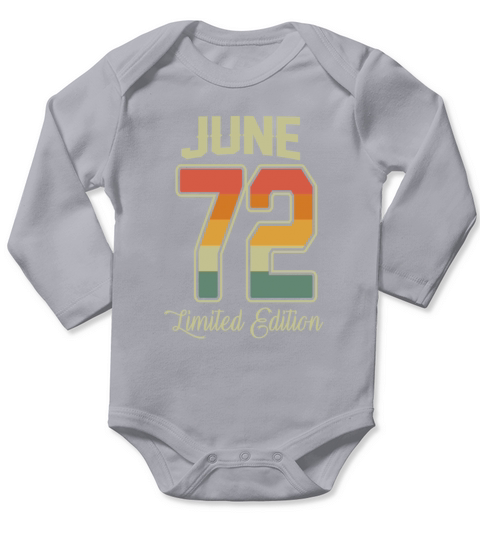 Vintage 50th Birthday June 1972 Sports Gift Long Sleeve Baby One-Piece