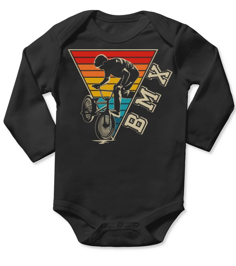 Vintage BMX Freestyle Bike Stunt Boys Biking Long Sleeve Baby One-Piece