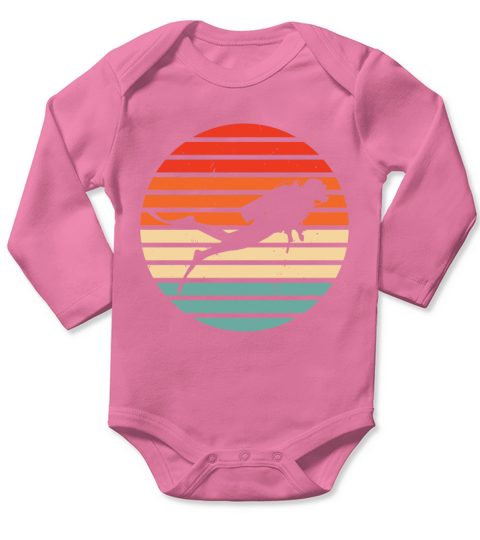 Vintage Graphic Diver Diving Scuba Diver Apnoe Sno Long Sleeve Baby One-Piece