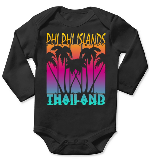 vintage phi phi islands thailand Long Sleeve Baby One-Piece