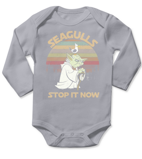 Yoda Seagulls stop it now vintage shirt Long Sleeve Baby One-Piece