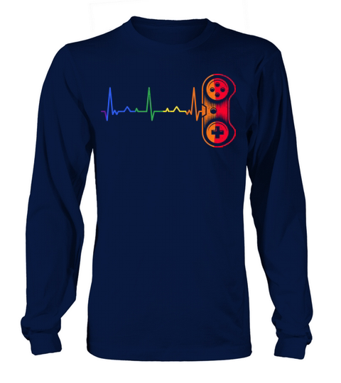 Gamer Heartbeat Rainbow Pride Month Video Game Long sleeved Unisex