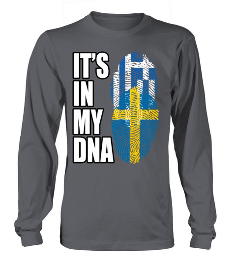 Greek And Swedish Mix Heritage DNA Flag Long sleeved Unisex